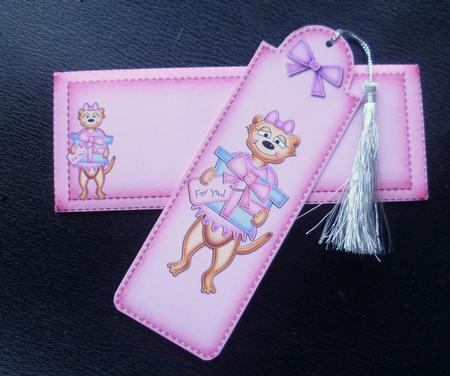 Nell Meerkat's Present Bookmark Card N Envelope by Charlie Angel