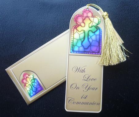 1st Communion Religious Bookmark Card N Envelope by Charlie Angel