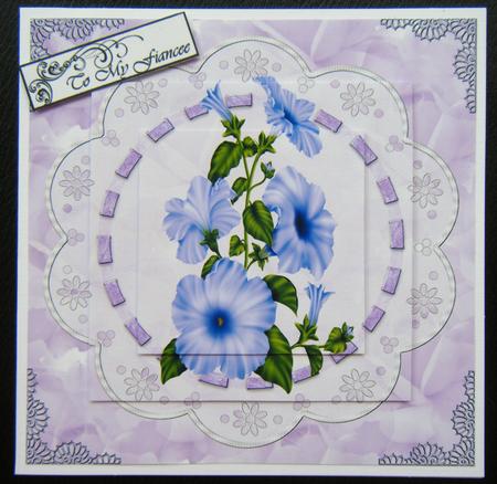 Pretty Purple Flowers on Lace by Charlie Angel