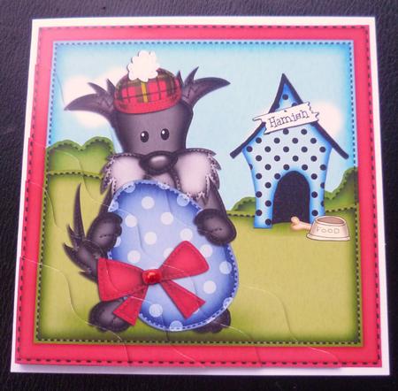 Hamish Scottie Dog's Easter Egg Wavy Corner Side Stacker by Charlie Angel