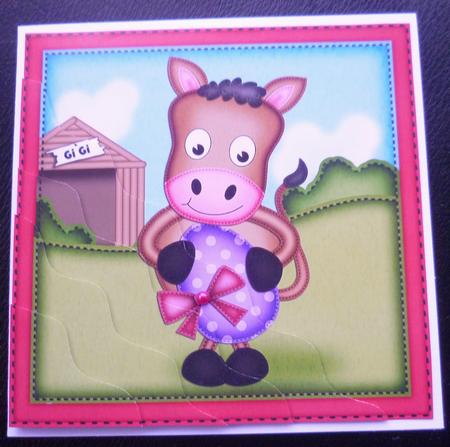 Gi Gi Horse's Easter Egg Wavy Corner Side Stacker Topper by Charlie Angel