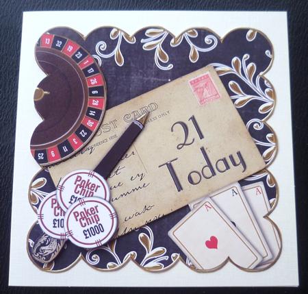 Black Roulette 21 Today Scallop Postcard Step by Step by Charlie Angel
