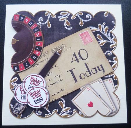 Black Roulette 40 Today Scallop Postcard Step by Step by Charlie Angel