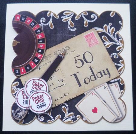 Black Roulette 50 Today Scallop Postcard Step by Step by Charlie Angel