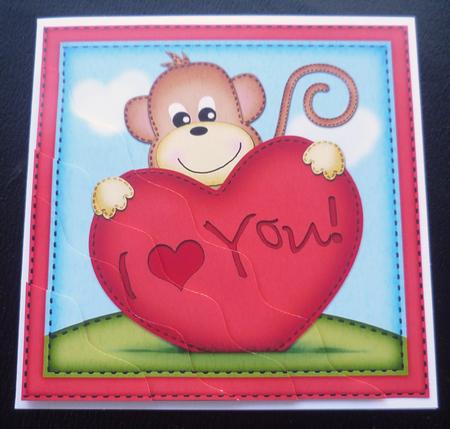 Chunky Monkey's Heart Wavy Corner Side Stacker Topper by Charlie Angel