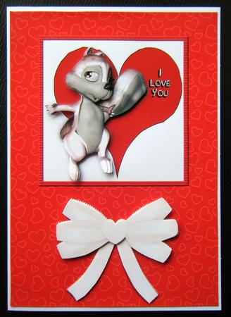 Love Squirrel Quick Card Front with Decoupage by Charlie Angel
