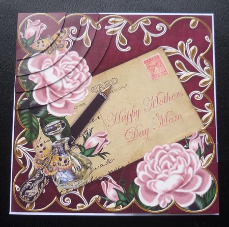 Pink Roses Hot Pink Mothers Day Mam 6in Duo Corner Stacker by Charlie Angel