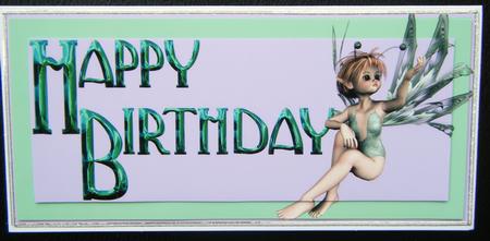 Dl Green & Purple Birthday Fairy by Charlie Angel