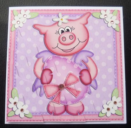 Zoe Piggy's Easter Egg Wavy Corner Side Stacker Topper by Charlie Angel