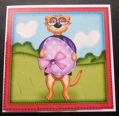 Frank Meerkat's Easter Egg Wavy Corner Side Stacker Topper by Charlie Angel