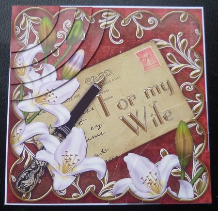 White Lily Red for My Wife 6in Duo Corner Stacker by Charlie Angel