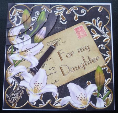 White Lily Black for My Daughter 6in Duo Corner Stacker by Charlie Angel