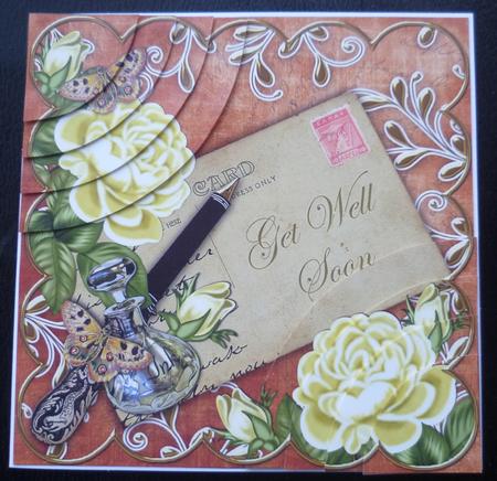 Lemon Roses Burnt Get Well Soon 6in Duo Corner Stacker by Charlie Angel
