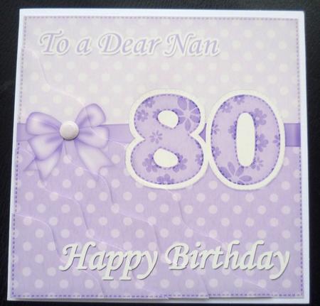 80th Birthday Nan Felties Wavy Corner Side Stacker Topper by Charlie Angel