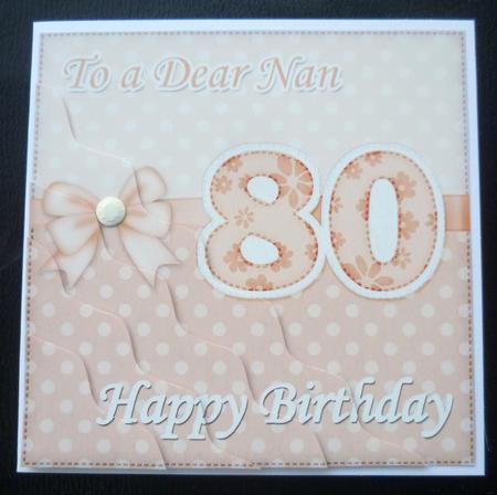80th Birthday Nan Felties Wavy Corner Side Stacker Topper by Charlie Angel