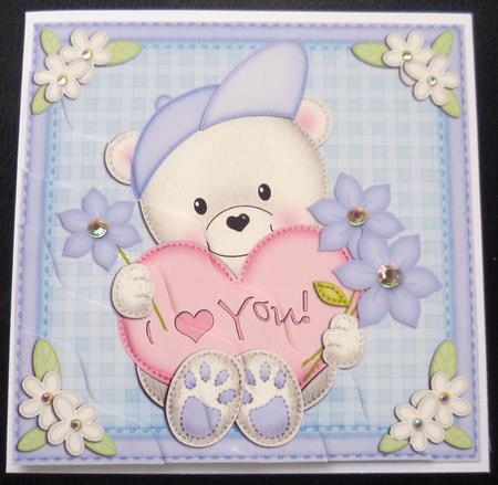 Teddy Ed's Heart Wavy Corner Side Stacker by Charlie Angel