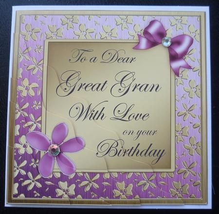 Floral Elegance Birthday Great Gran Wavy Corner Side Stacker by Charlie Angel