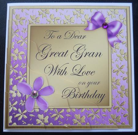 Floral Elegance Birthday Great Gran Wavy Corner Side Stacker by Charlie Angel