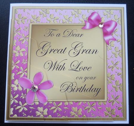 Floral Elegance Birthday Great Gran Wavy Corner Side Stacker by Charlie Angel