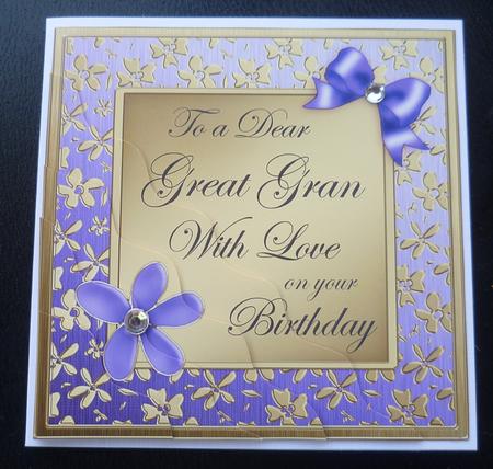Floral Elegance Birthday Great Gran Wavy Corner Side Stacker by Charlie Angel