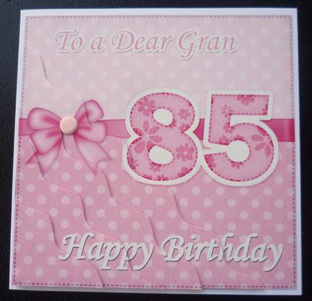 85th Birthday Gran Felties Wavy Corner Side Stacker by Charlie Angel