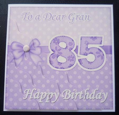 85th Birthday Gran Felties Wavy Corner Side Stacker by Charlie Angel