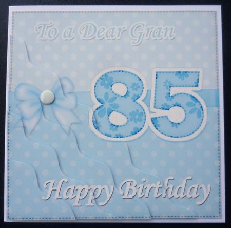 85th Birthday Gran Felties Wavy Corner Side Stacker by Charlie Angel