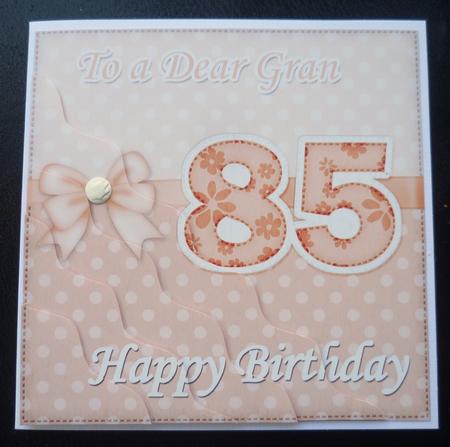 85th Birthday Gran Felties Wavy Corner Side Stacker by Charlie Angel