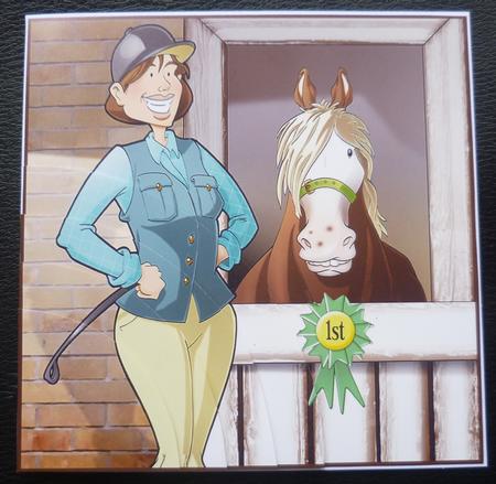 Horse Rider Lady 8x8 Quick Card by Charlie Angel
