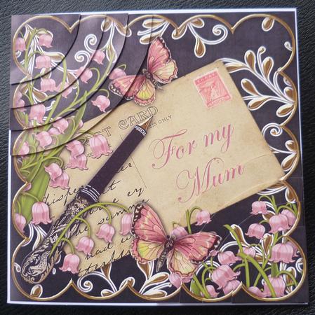P Lily of the Valley Black for My Mum 6in Duo Corner Stacker by Charlie Angel