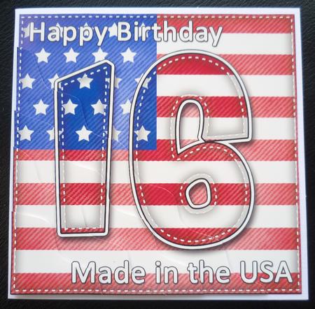 Flying the Flag Usa 16th Birthday Wavy Corner Side Stacker by Charlie Angel