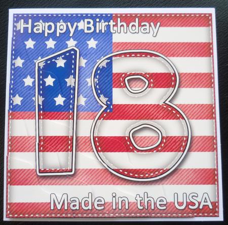 Flying the Flag Usa 18th Birthday Wavy Corner Side Stacker by Charlie Angel