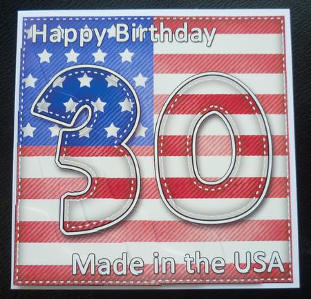 Flying the Flag Usa 30th Birthday Wavy Corner Side Stacker by Charlie Angel