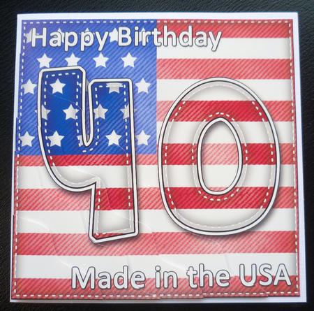 Flying the Flag Usa 40th Birthday Wavy Corner Side Stacker by Charlie Angel
