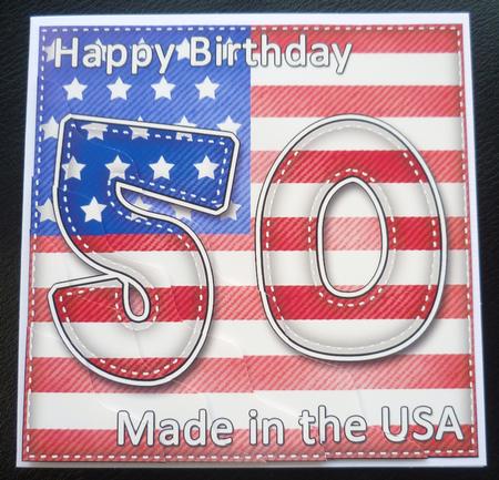 Flying the Flag Usa 50th Birthday Wavy Corner Side Stacker by Charlie Angel