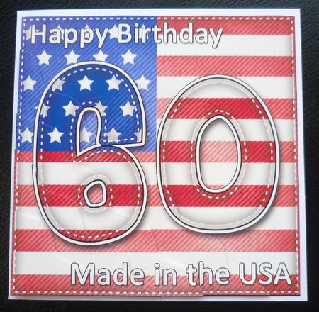 Flying the Flag Usa 60th Birthday Wavy Corner Side Stacker by Charlie Angel