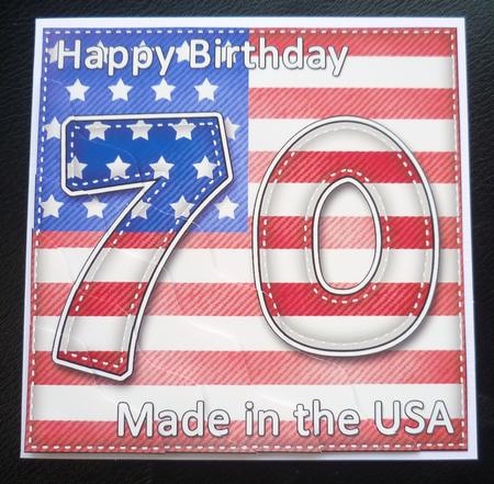 Flying the Flag Usa 70th Birthday Wavy Corner Side Stacker by Charlie Angel