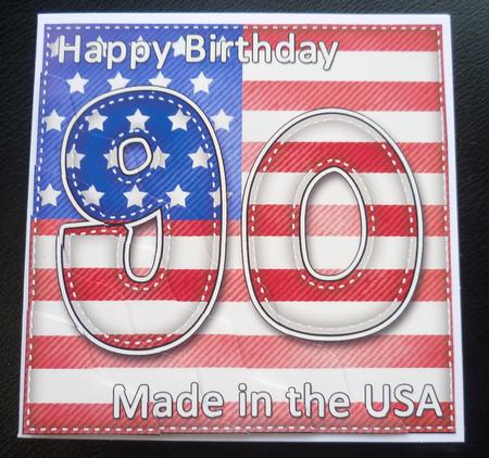 Flying the Flag Usa 90th Birthday Wavy Corner Side Stacker by Charlie Angel