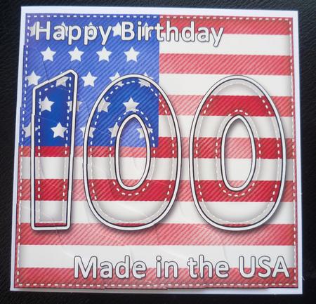 Flying the Flag Usa 100th Birthday Wavy Corner Side Stacker by Charlie Angel