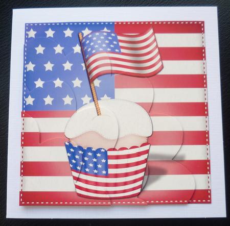 Flying the Flag Usa Shell Edged Corner Side Stacker by Charlie Angel