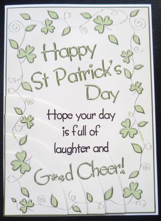 A4 St Patrick's Day Greeting in Shamrock Frame by Charlie Angel