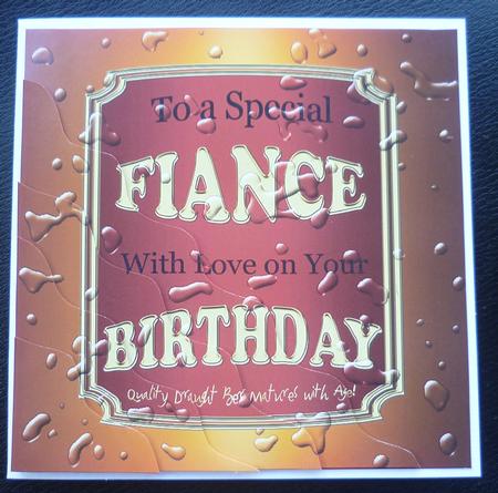 Beer Label Fiance Birthday Wavy Corner Side Stacker by Charlie Angel
