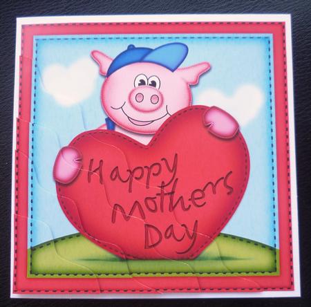 Ziggy Piggy's Mothers Day Heart Wavy Corner Side Stacker by Charlie Angel