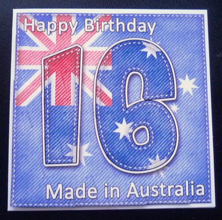 Flying the Flag Aus 16th Birthday Wavy Corner Side Stacker by Charlie Angel