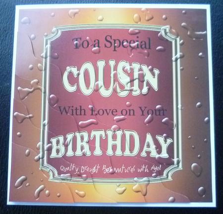 Beer Label Cousin Birthday Wavy Corner Side Stacker Topper by Charlie Angel