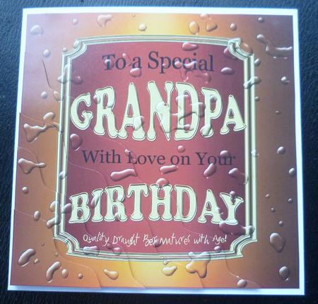 Beer Label Grandpa Birthday Wavy Corner Side Stacker Topper by Charlie Angel