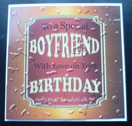 Beer Label Boyfriend Birthday Wavy Corner Side Stacker by Charlie Angel