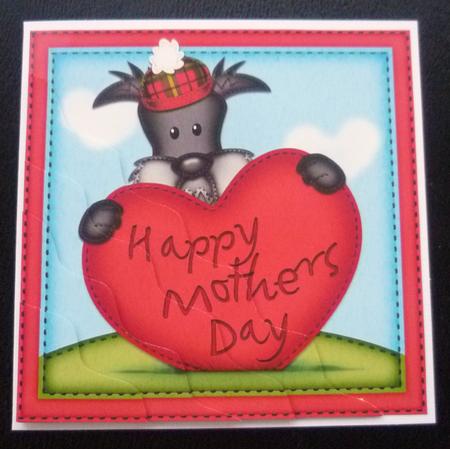 Hamish Dog's Mothers Day Heart Wavy Corner Side Stacker by Charlie Angel