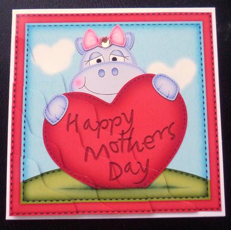 Hilda Hippo's Mothers Day Heart Wavy Corner Side Stacker by Charlie Angel