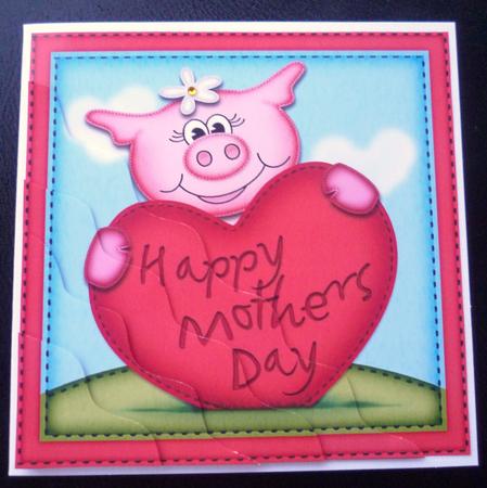 Zoe Piggy's Mothers Day Heart Wavy Corner Side Stacker by Charlie Angel